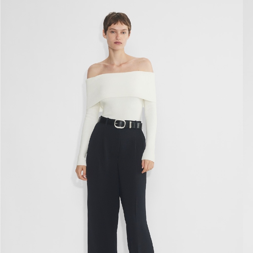 Wilfred Ivory Ribbed Knit Top NWOT